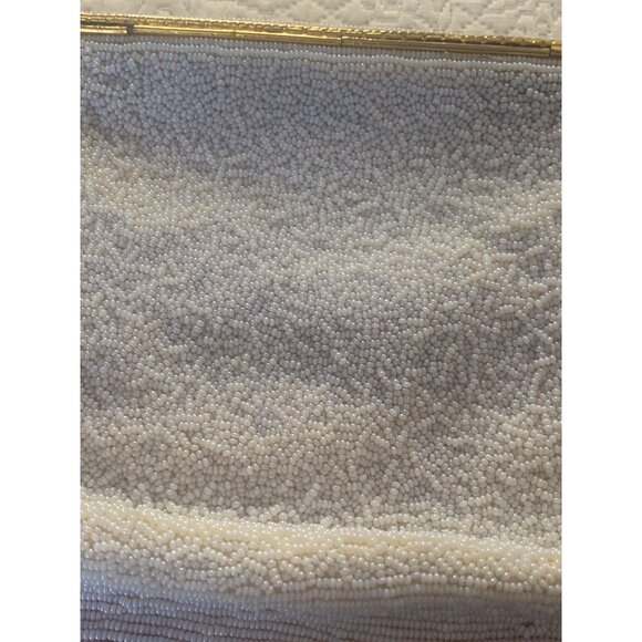 Needlepoint Roses Beaded Handbag Magnetic Closure and Inner Pockets - Picture 5 of 12